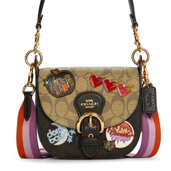 Coach Handbags - COACH  Two Straps Shoulder Bag In Signature Canvas With Patches